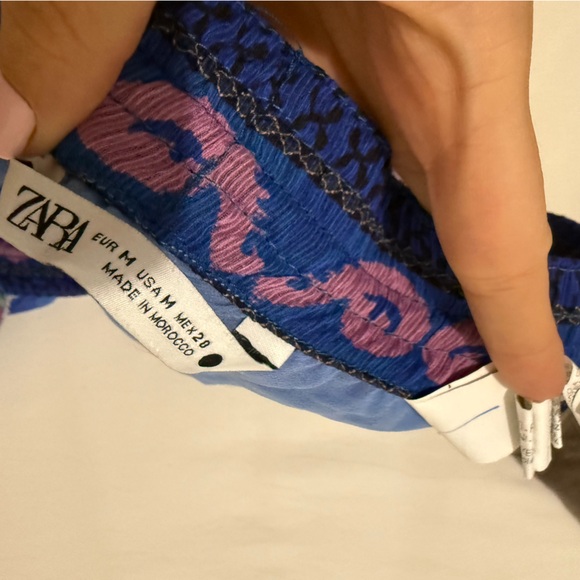 Zara Blue and Pink Patterned Skirt - Picture 3 of 3